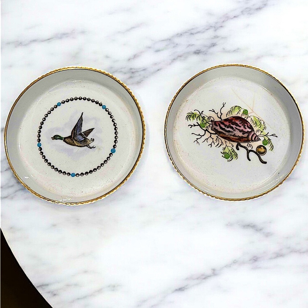 Royal Worcester hand painted England ceramic Coaster set